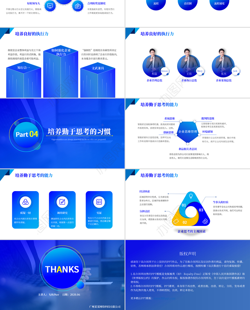 2020年蓝色简洁商务培训PPT如何提升企业管理能力
