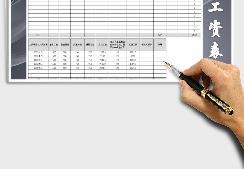 2021年计件工资表-工资发放表