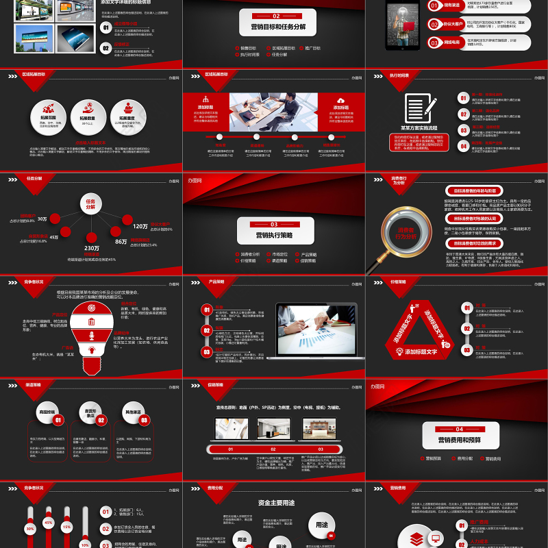 红色大气活动营销策划方案销售策划PPT模板