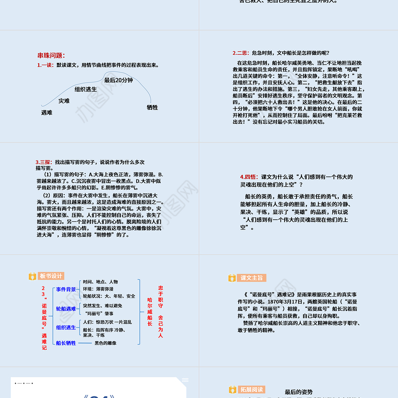 2022“诺曼底”号遇难记PPT第23课小学四年级语文下册部编人教版教学课件