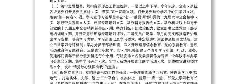 2021年意识形态工作情况总结报告