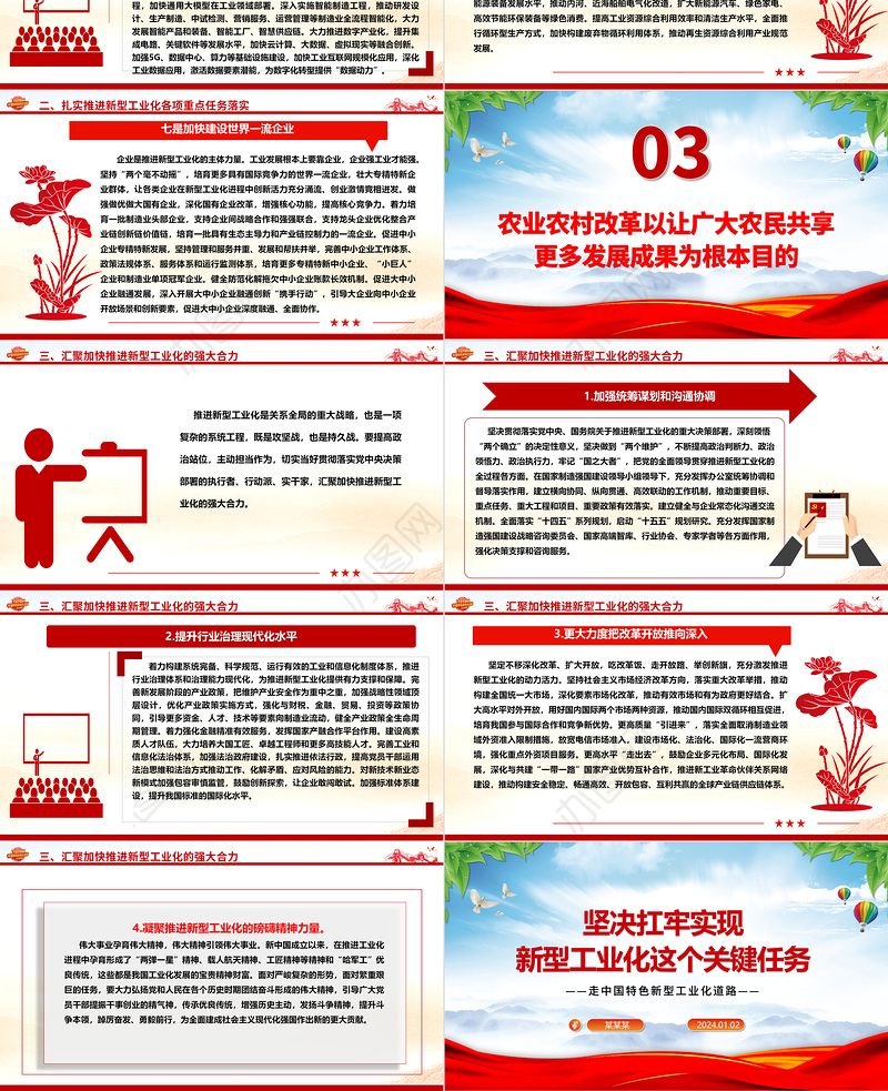 坚定抗实新型工业化重责ppt精美党建中国特色新型工业化道路专题课件