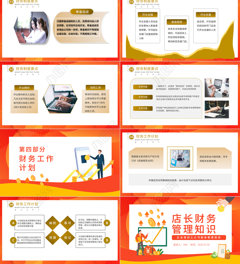 2022店长财务管理知识PPT商务简约风公司管理层财务知识培训课件模板