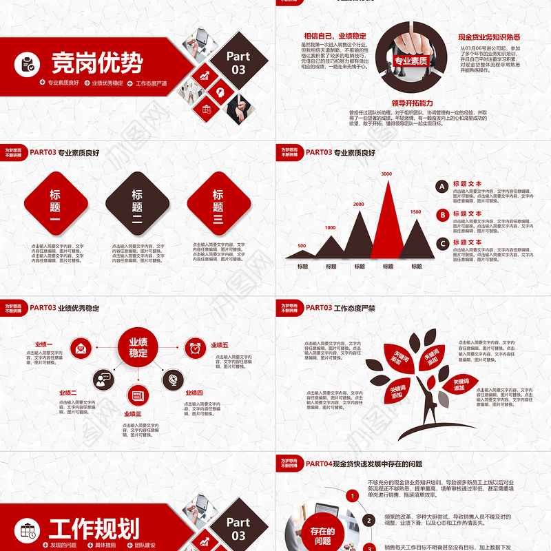 部门岗位竞聘PPT红色简洁竞聘通用模板