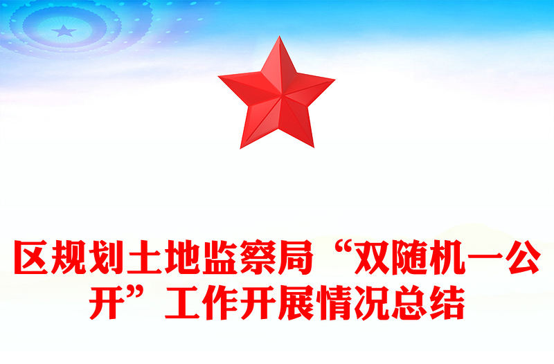 区规划土地监察局“双随机一公开”工作开展情况总结