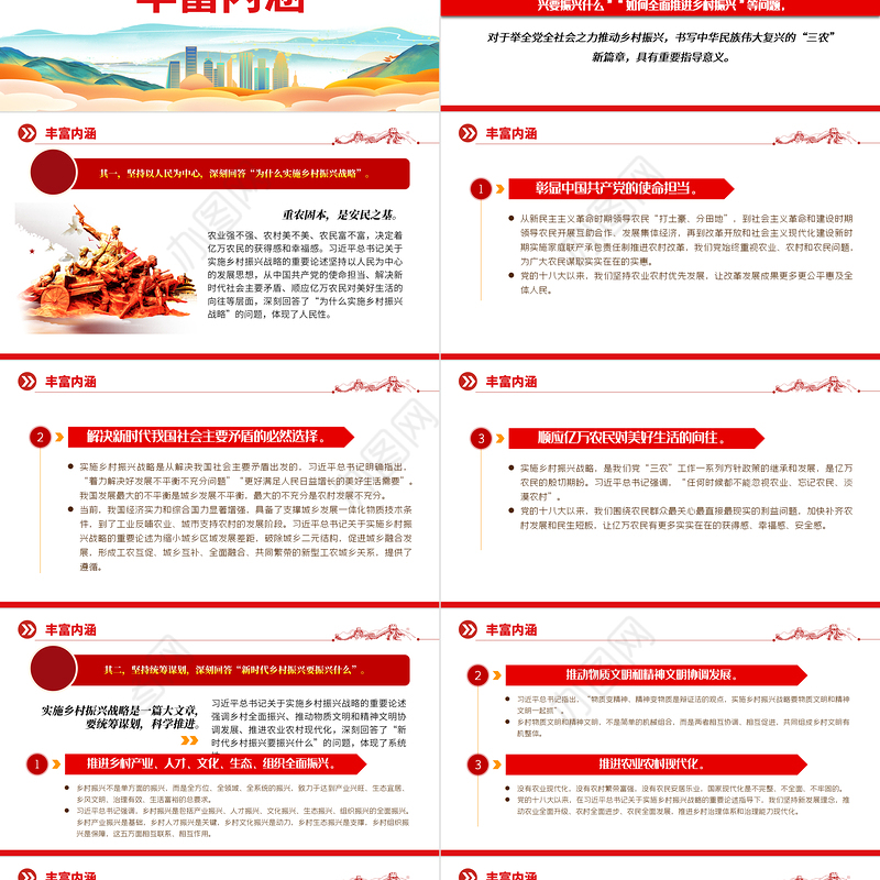 2022实施乡村振兴战略是一篇大文章PPT党建风党员干部学习教育专题党课党建课件