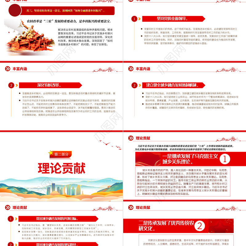 2022实施乡村振兴战略是一篇大文章PPT党建风党员干部学习教育专题党课党建课件