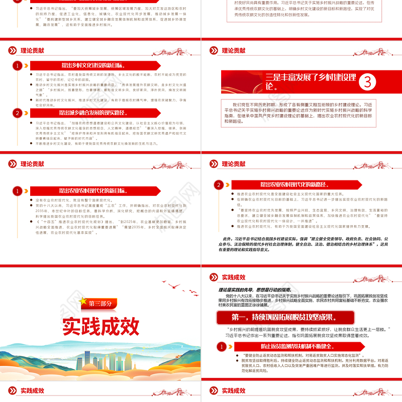 2022实施乡村振兴战略是一篇大文章PPT党建风党员干部学习教育专题党课党建课件