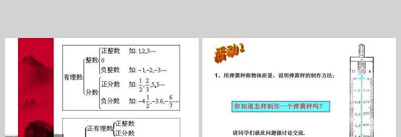  义务教育课程标准实验教科书七年级上册第一章有理数数轴PPT模板