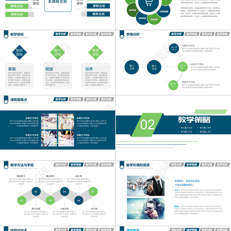 商务风信息化教学设计教师说课公开课PPT模板