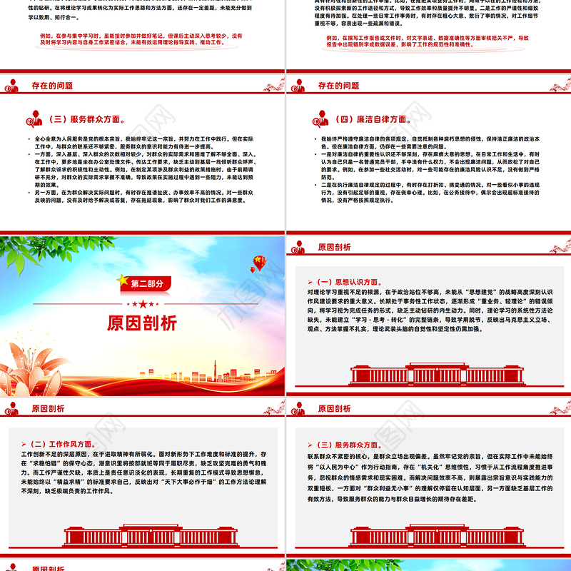 基层党员干部党性分析报告PPT模板下载