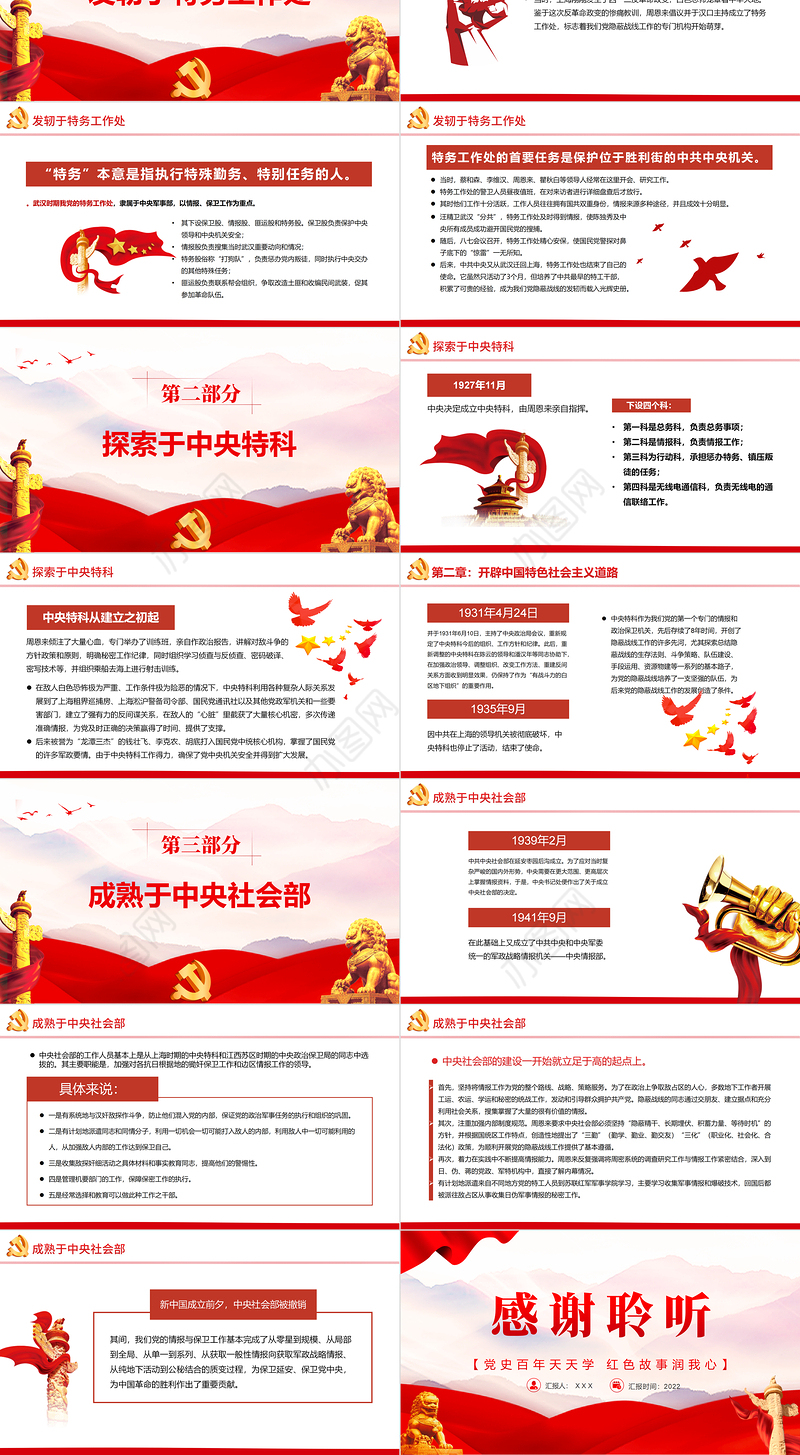 党的隐蔽战线的源头和发展PPT党史百年天天学红色故事润我心微党课