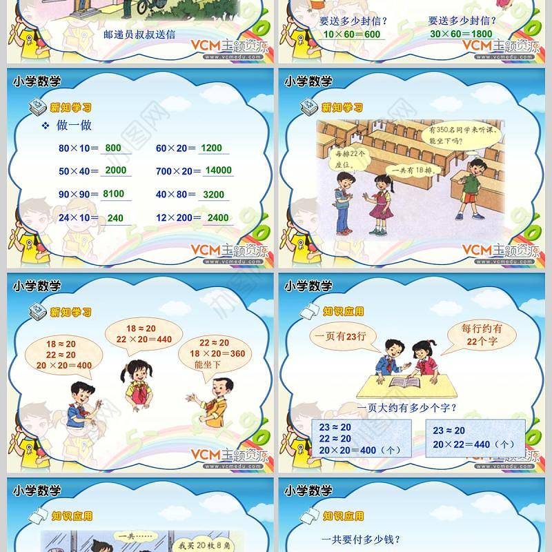  小学数学课件口算乘法PPT模板