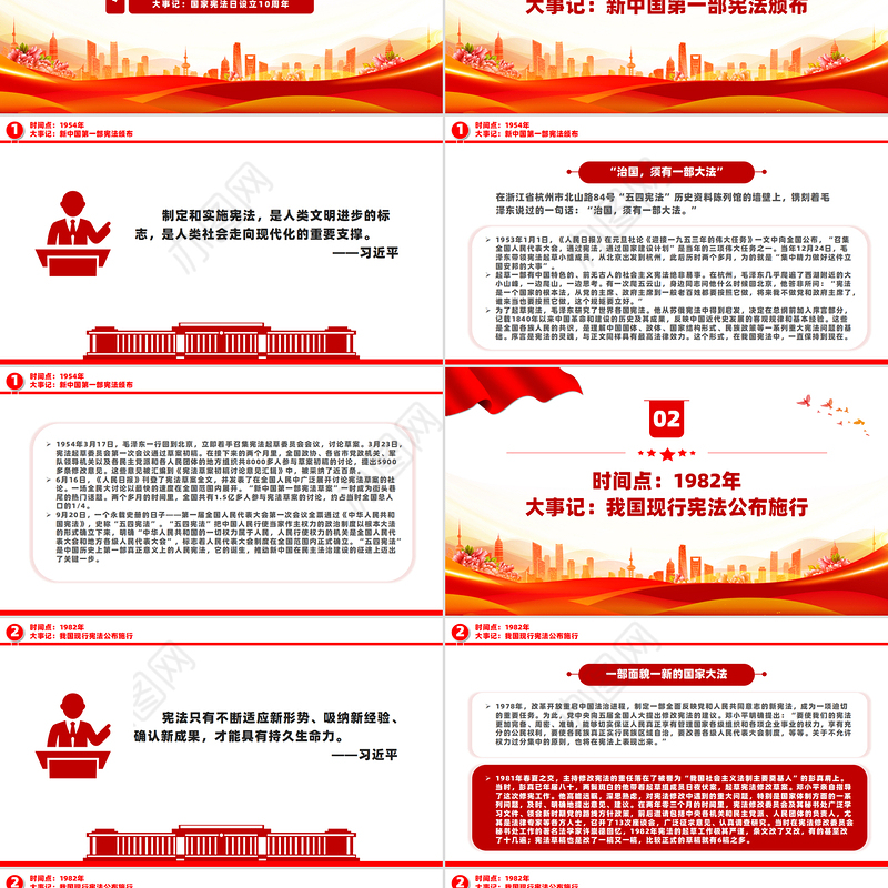 2024依宪治国70年PPT党政风国家宪法日设立10周年课件下载