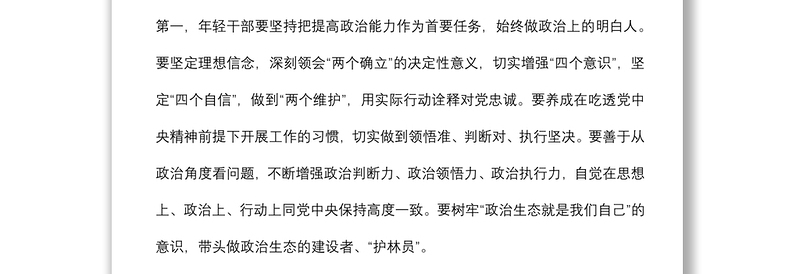 全市年轻干部座谈会暨新任职年轻干部集体廉政谈话讲话提纲