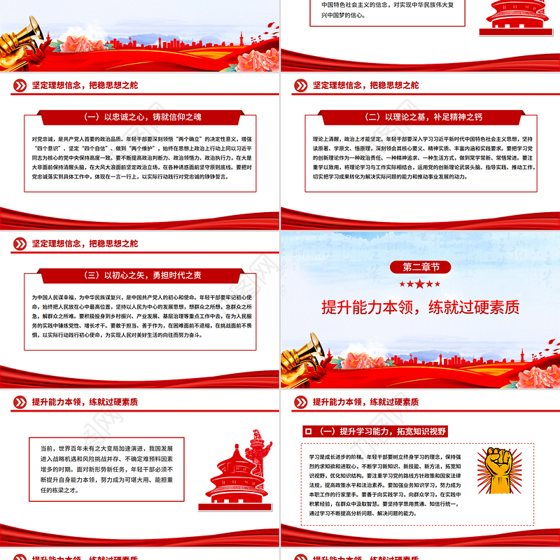 简洁大气年轻干部座谈会发言讲话PPT模板