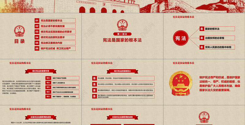 新宪法学习解读宪法修正案党课党建PPT