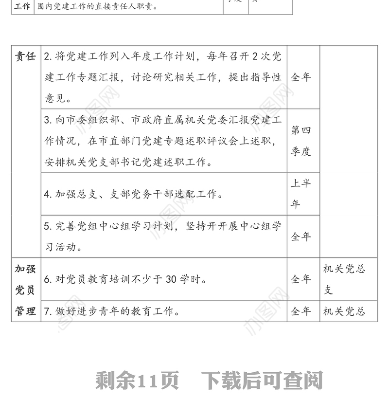 党建工作清单