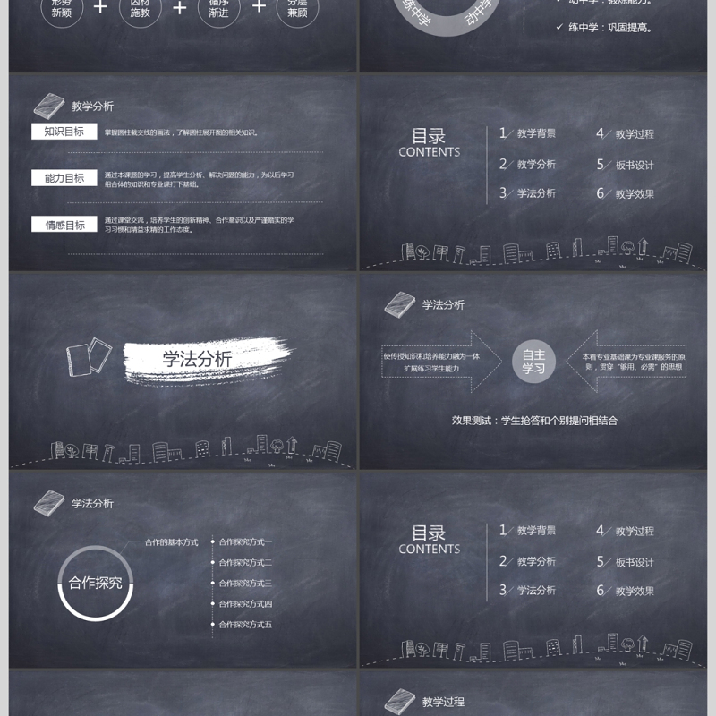 黑板风简约教师说课教学设计PPT模板
