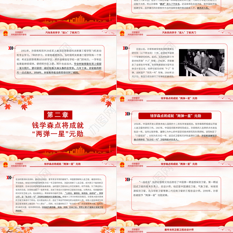 致敬中国航天“大总师”孙家栋PPT红色大气功勋模范事迹