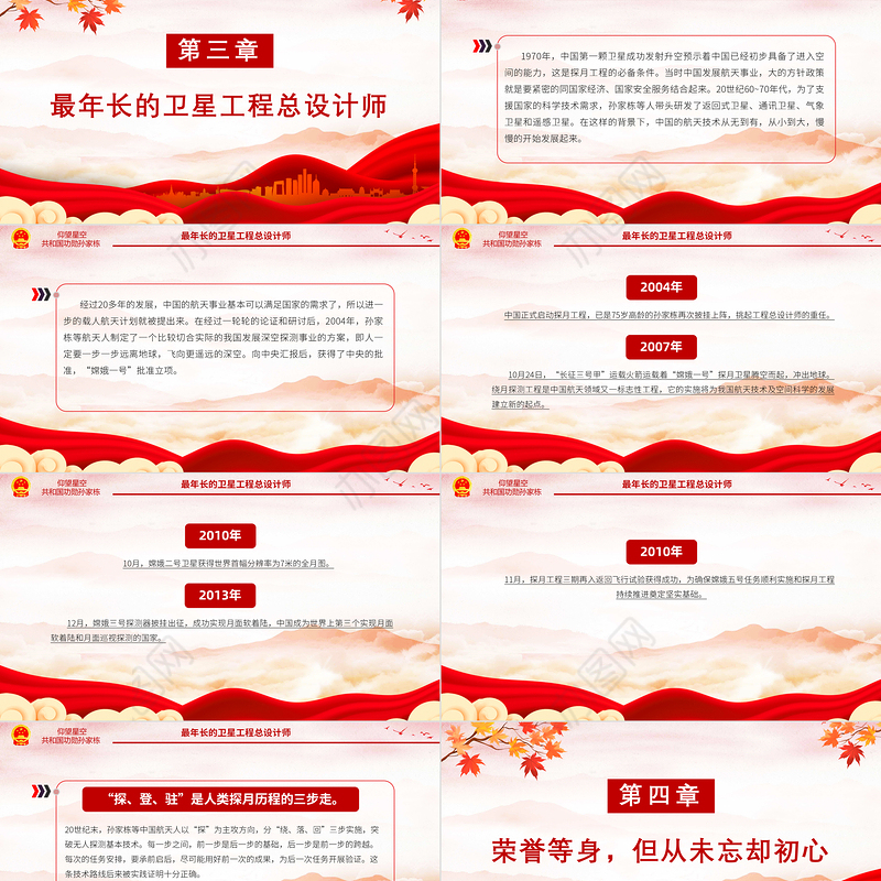 致敬中国航天“大总师”孙家栋PPT红色大气功勋模范事迹