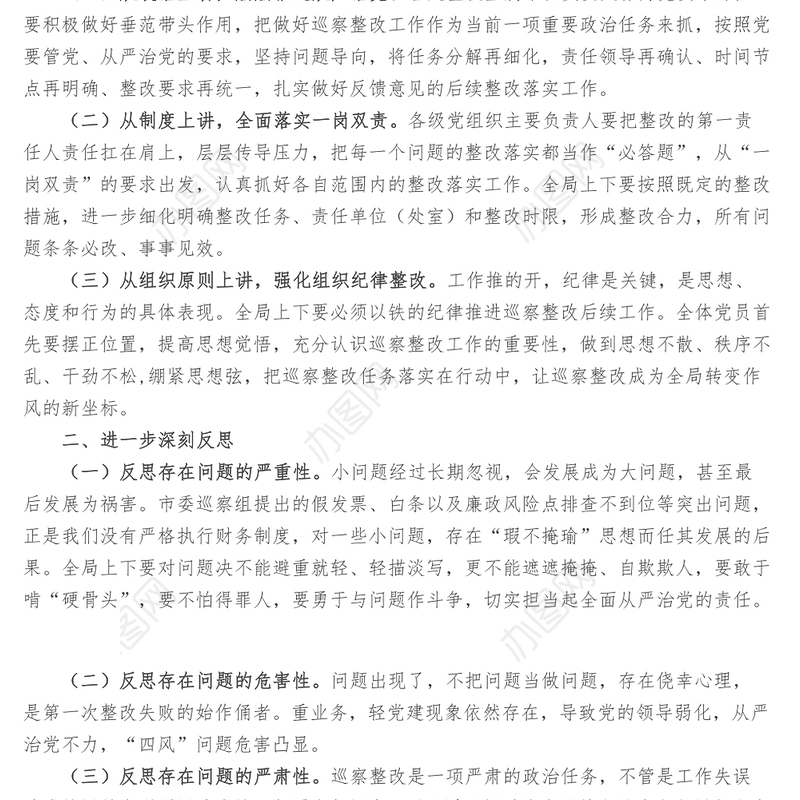 市局党组巡察整改回头看工作总结