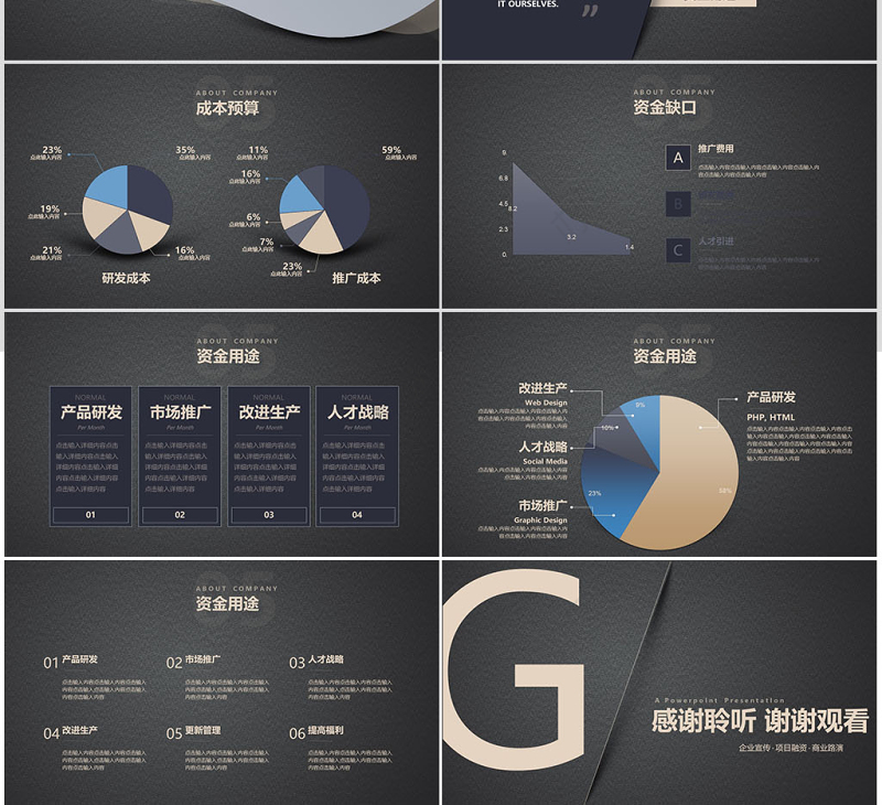高端大气融资计划书ppt模板幻灯片