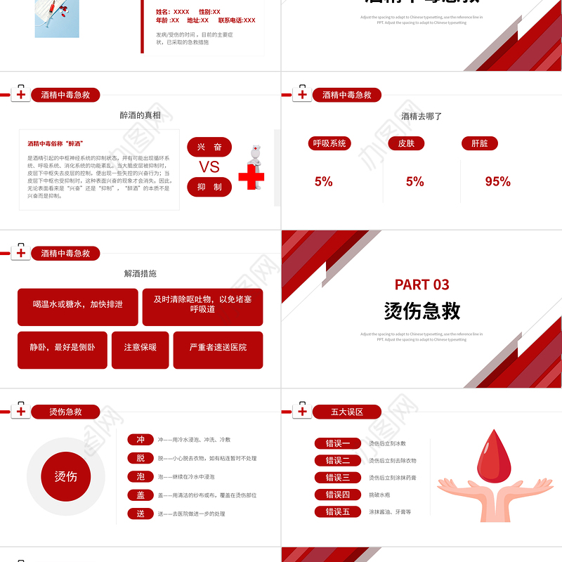 2022健康日常急救知识PPT简约大气医疗急救常识科普PPT模板下载