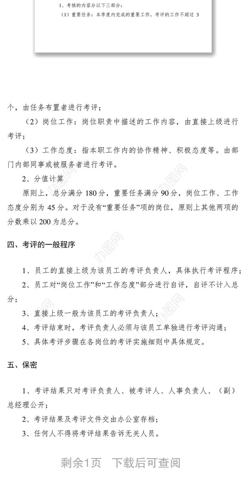 2021绩效考评制度