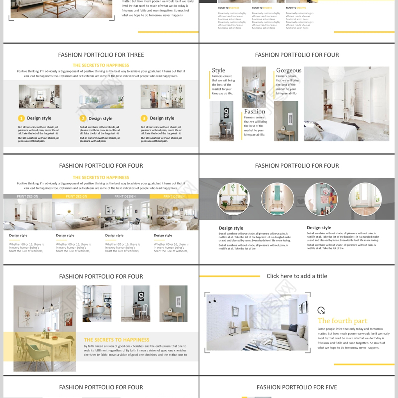 高端动态简约北欧风室内设计产品展示PPT