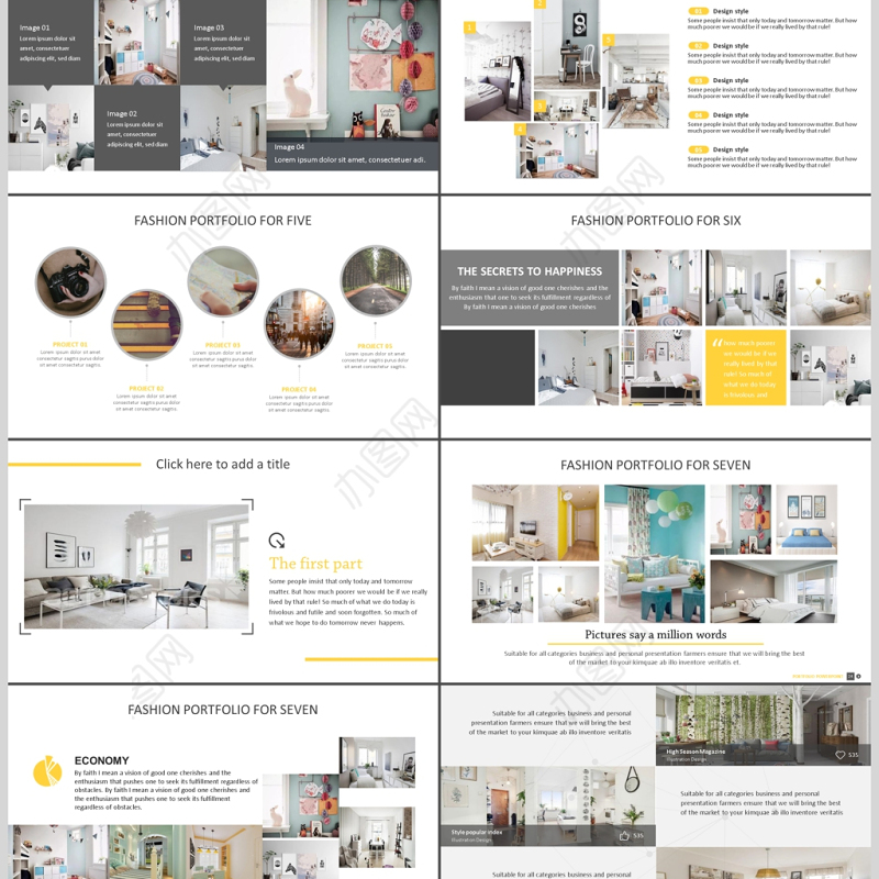 高端动态简约北欧风室内设计产品展示PPT