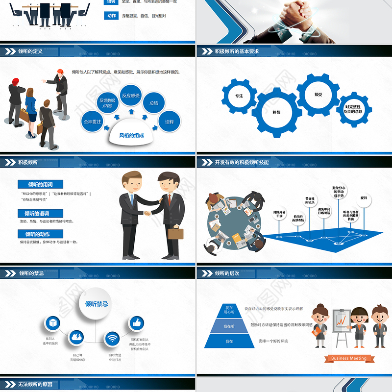 大气商务风企业沟通技巧培训培训PPT模板