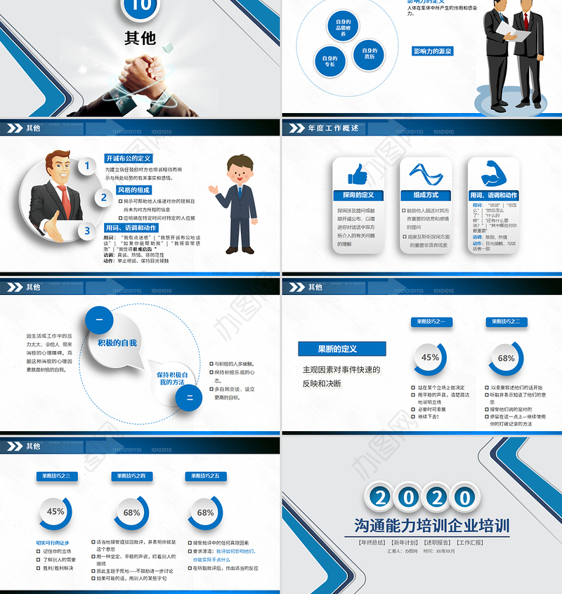 大气商务风企业沟通技巧培训培训PPT模板