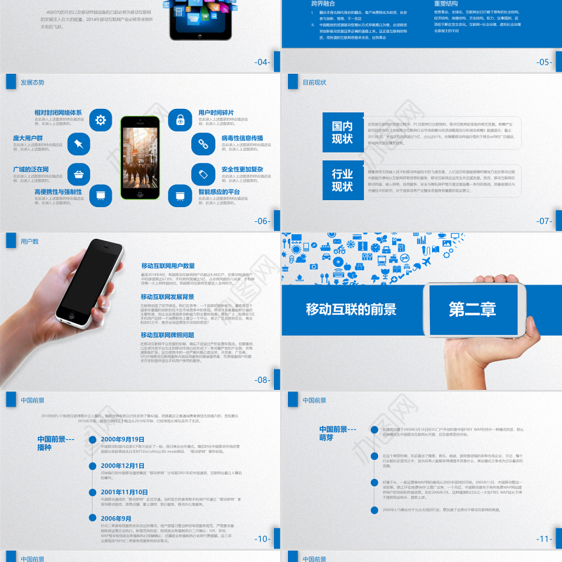移动互联网行业报告ppt模板