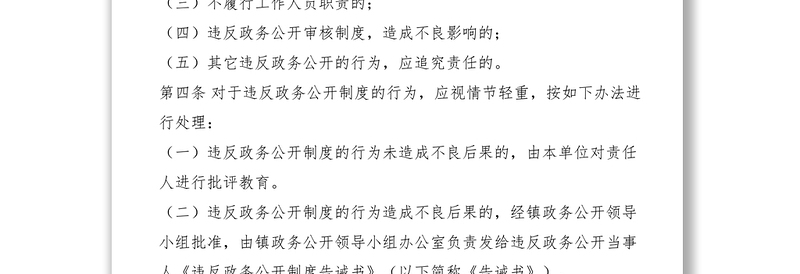 2021乡镇政务公开责任追究制度