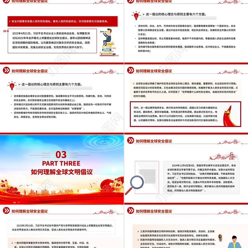 2025怎样理解四大全球倡议PPT主题党课下载