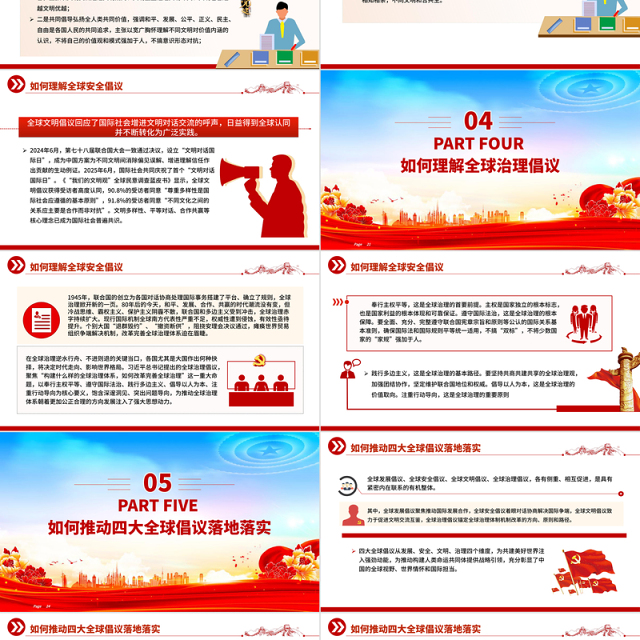 2025怎样理解四大全球倡议PPT主题党课下载