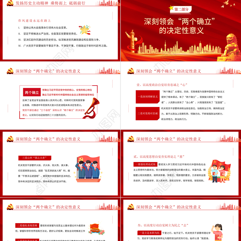 红色党政风《论党的青年工作》PPT主要篇目课件模板