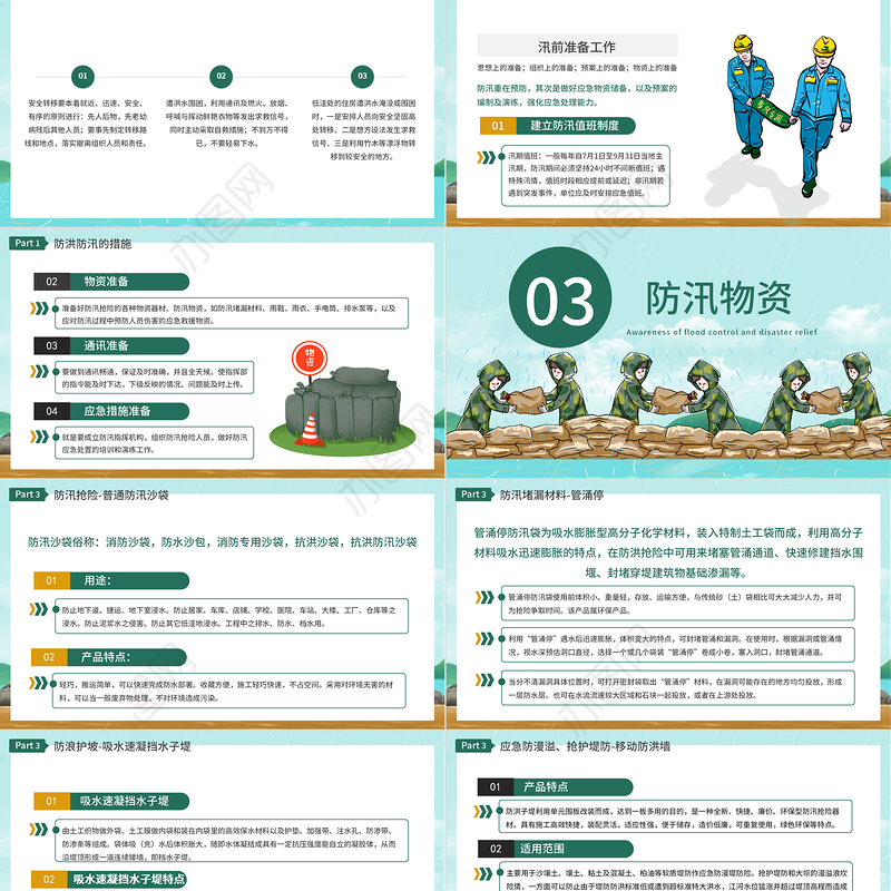 2021暴雨洪涝防汛PPT夏季防汛安全知识宣传专题课件模板