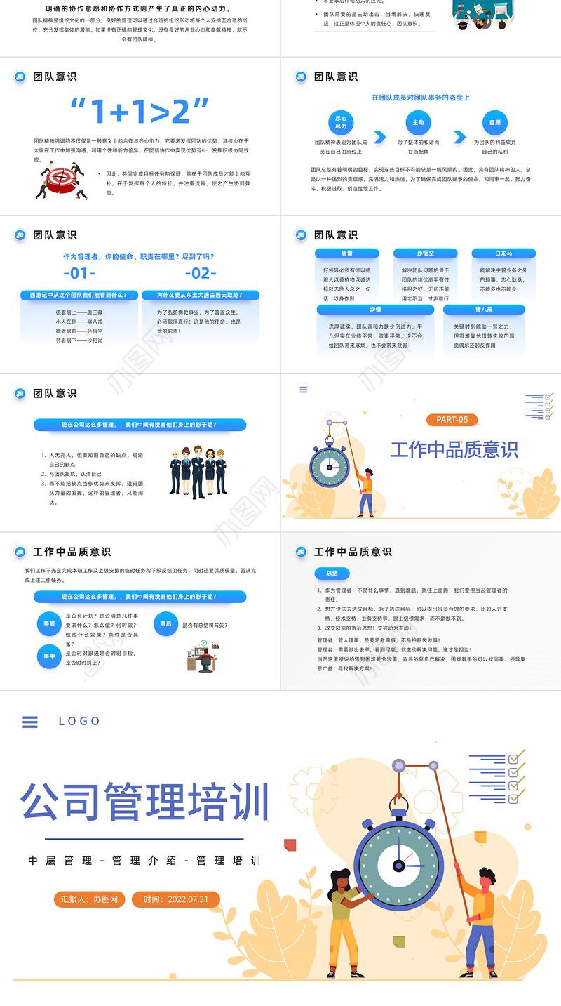 2022公司中层管理培训PPT简约风公司企业中层管理培训课件模板