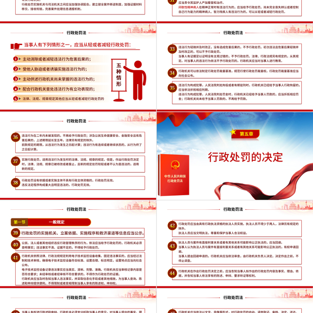 2021年修订中华人民共和国行政处罚法ppt蓝色大气行政处罚法全文解读专题党课课件