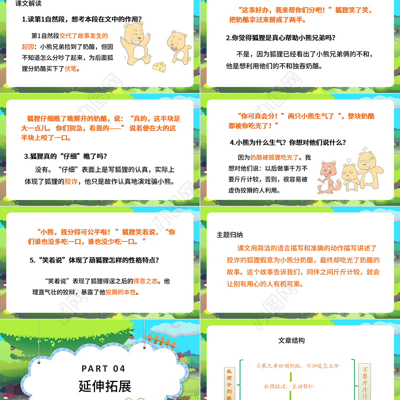 2022狐狸分奶酪PPT课文第22课小学二年级语文上册部编人教版教学课件