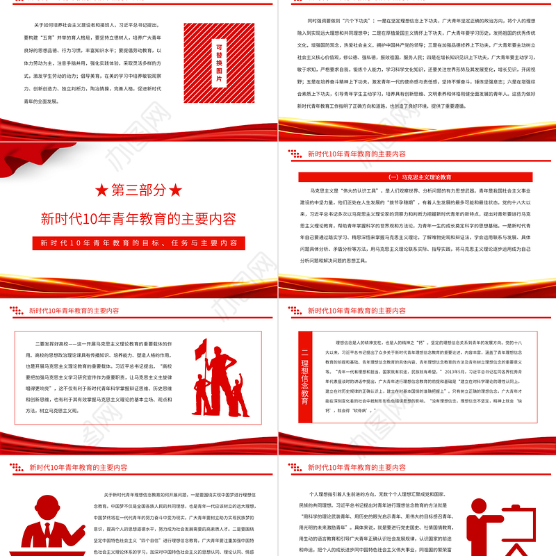 2022新时代10年青年教育的目标、任务与主要内容PPT大气党建风党员干部学习教育专题党课党建课件