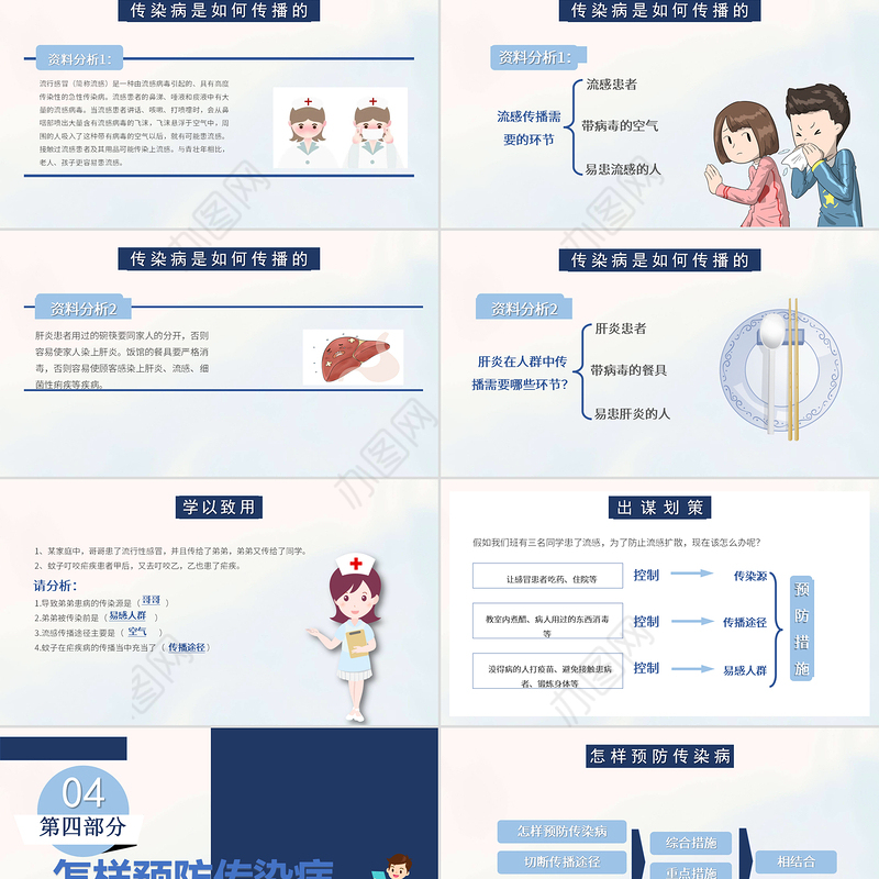 2022传染病预防医疗课件PPT清新大气创意医疗通用课件PPT模板下载.pptx