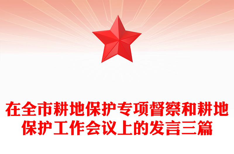 在全市耕地保护专项督察和耕地保护工作会议上的发言三篇