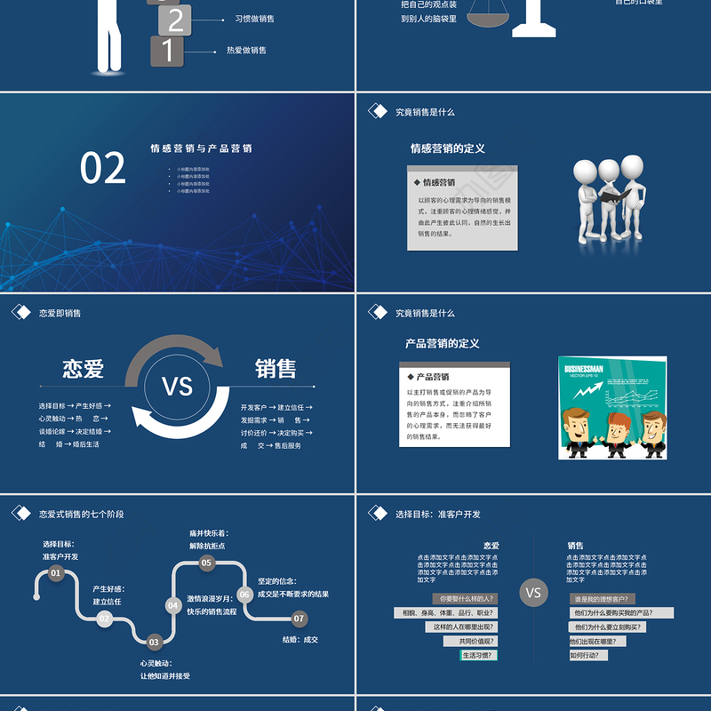蓝色科技感情感营销培训课件PPT模板