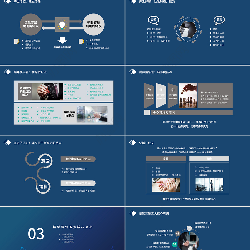 蓝色科技感情感营销培训课件PPT模板