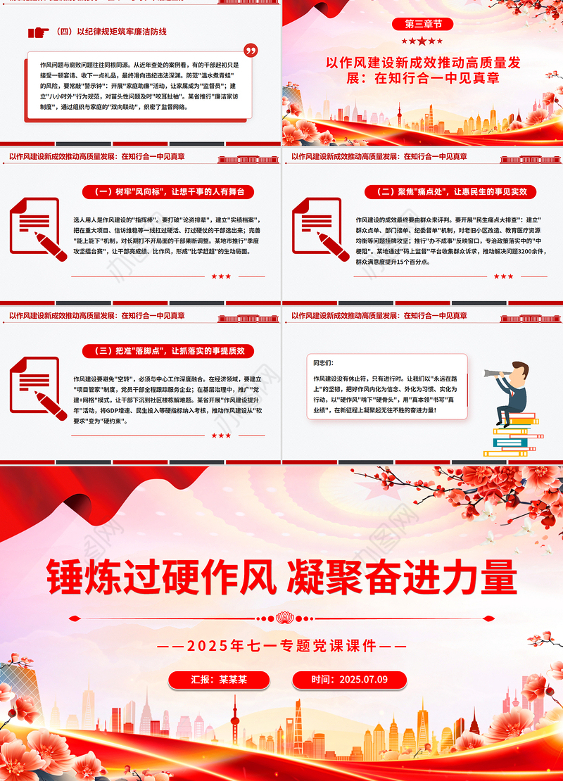 2025锤炼过硬作风凝聚奋进力量PPT七一专题党课下载