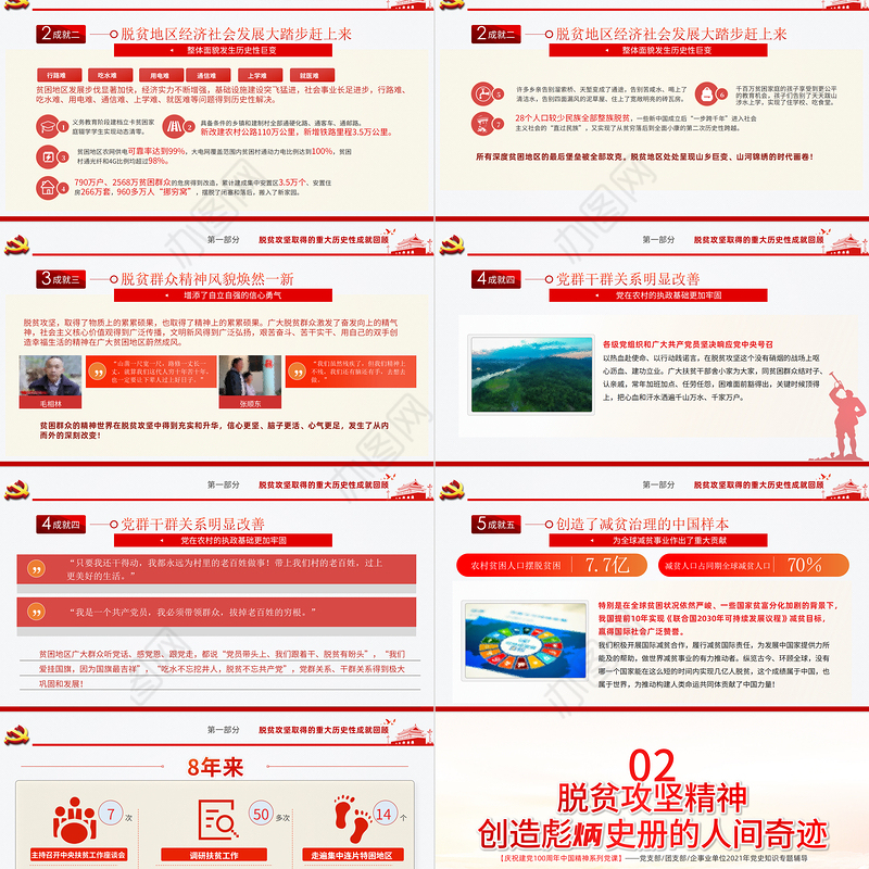 弘扬脱贫攻坚精神PPT红色大气中国精神谱系巩固拓展脱贫成果专题党政党课课件