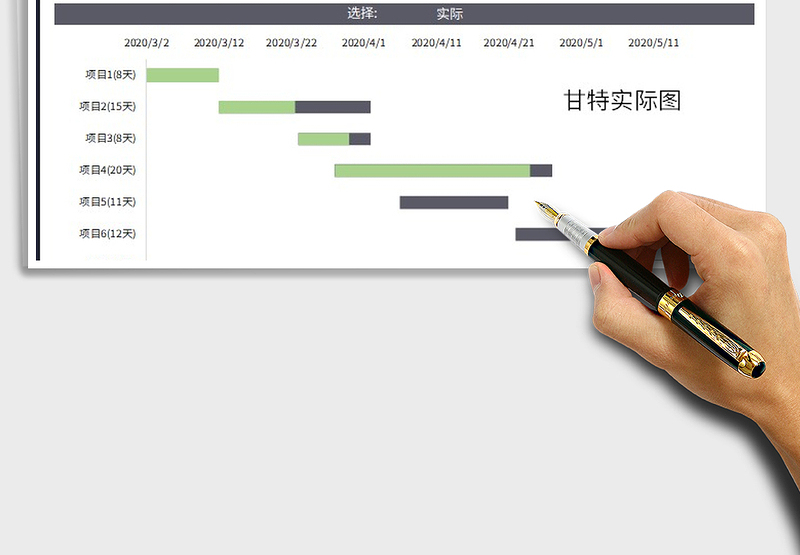 2021年工程项目工作计划进度表(甘特图)
